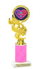 Valentine - Heart Trophy with neon pink glitter column.  Great award for your pageants, events, competitions, parties and more. ph40