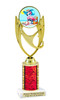 Cute Flamingo theme trophy for any themed event, contest, competition or as a fun award for anyone..  Perfect for summer, ocean or beach themed pageants.  Choice of color and trophy height.  ph28-2