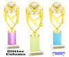 Easter theme trophy.  Festive award for your Easter pageants, contests, competitions and more.  Glitter Column - ph28