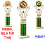 Taco - Burrito - Guac theme  trophy with choice of trophy height and artwork. Great for your cooking contests, themed events and more. h416 green