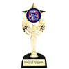 Patriotic theme trophy. Great for 4th of July events, 250 Anniversary events and more! 6" to 8" tall with choice of base.