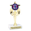 Patriotic theme trophy. Great for 4th of July events, 250 Anniversary events and more! 6" to 8" tall with choice of base.