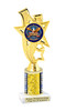 Patriotic theme trophy for your patriotic pageants, 4th of July events, contests, and more!  Choice of color and trophy height.  ph81