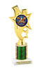 Patriotic theme trophy for your patriotic pageants, 4th of July events, contests, and more!  Choice of color and trophy height.  ph81