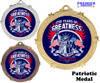 Patriotic-USA medal available in gold, silver or bronze. Great for your patriotic events, Patriotic themed pageants, 4th of July cookout events and more.  