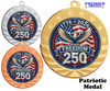 Patriotic-USA medal available in gold, silver or bronze. Great for your patriotic events, Patriotic themed pageants, 4th of July cookout events and more.  