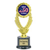 Patriotic theme trophy. Great for 4th of July events, 250 Anniversary events and more! 6" to 8" tall with choice of base.  ph81