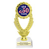 Patriotic theme trophy. Great for 4th of July events, 250 Anniversary events and more! 6" to 8" tall with choice of base.  ph81