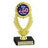 Patriotic theme trophy. Great for 4th of July events, 250 Anniversary events and more! 6" to 8" tall with choice of base.  ph81