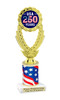 Patriotic theme trophy for your patriotic pageants, 4th of July events, contests, and more!  Choice of color and trophy height.  ph48