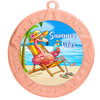 Cute, colorful medal with choice of gold, silver or bronze finish.  Great for summer pageants and events. Free neck ribbon and engraved disc on back.  