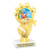 Flamingo Summer trophy that will be a great award for your themed pageants, summer events, Beach themed pageants, contests and more.  6" to 8" tall. 