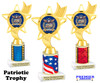 Patriotic theme trophy for your patriotic pageants, 4th of July events, contests, and more!  Choice of color and trophy height. 