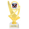 Patriotic theme trophy. Great for 4th of July events, 250 Anniversary events and more! 6" to 8" tall with choice of base.  