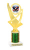 Patriotic theme trophy for your patriotic pageants, 4th of July events, contests, and more!  Choice of color and trophy height. 