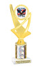 Patriotic theme trophy for your patriotic pageants, 4th of July events, contests, and more!  Choice of color and trophy height. 