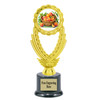 Peach trophy. 6" - 8" tall.  Great for your Peach Festival events,  baking, cookies, dessert competitions, pie eating contest and more. 