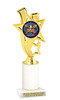Glitter Patriotic theme trophy for your patriotic pageants, 4th of July events, contests, and more!  Choice of color and trophy height. 
