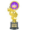 Crown theme trophy.  6" to 8" tall with choice of base. Great for your Pageants, contests, activities and more