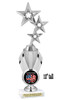 Patriotic trophy with choice of artwork. 12" tall  - Great for all of your 4th of July pageants and events. Silver stars