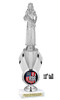 Patriotic trophy with choice of artwork. 12" tall  - Great for all of your 4th of July pageants and events. Silver Queen
