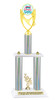 Beach theme trophy for your pageants, contests and events.  Numerous trophy heights available.  Choice of column color .  Trophy heights starts at 14" tall.
