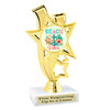 Beach theme trophy.  6" to 8" tall with choice of base. Great for your Pageants, contests, activities and more