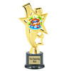 Summer theme trophy.  6" to 8" tall with choice of base. Great for your Pageants, contests, activities and more