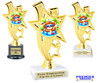 Summer theme trophy.  6" to 8" tall with choice of base. Great for your Pageants, contests, activities and more