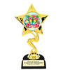 Flip Flop theme trophy.  6" to 8" tall with choice of base. Great for your Pageants, contests, activities and more