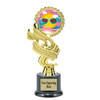 Summer theme trophy.  6" to 8" tall with choice of base. Great for your Pageants, contests, activities and more