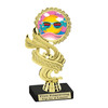 Summer theme trophy.  6" to 8" tall with choice of base. Great for your Pageants, contests, activities and more