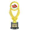 Watermelon trophy. 6" - 8" tall.  Great for your Watermelon Festival events,  baking, cookies, dessert competitions,  and more. 