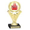 BBQ theme trophy with choice of base. 5.5" to 7.5" tall.  Great for your cookouts, grilling contests, eating contests or your favorite chef. 