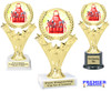 BBQ theme trophy with choice of base. 5.5" to 7.5" tall.  Great for your cookouts, grilling contests, eating contests or your favorite chef. 