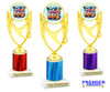 BBQ theme trophy with choice of color. Great for your cookouts, grilling contests, eating contests or your favorite chef. 