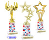 Patriotic trophy that will be great for any patriotic event, pageant and more.  Select base figure and trophy height.  