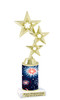 Patriotic trophy that will be great for any patriotic event, pageant and more.  Select base figure and trophy height.  