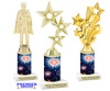 Patriotic trophy that will be great for any patriotic event, pageant and more.  Select base figure and trophy height.  