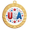 Patriotic-USA medal available in gold, silver or bronze. Great for your patriotic events, Patriotic themed pageants, 4th of July cookout events and more.  