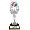 Patriotic theme trophy. Great for 4th of July events, 250 Anniversary events and more! 6" to 8" tall with choice of base.  
