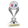 Patriotic theme trophy. Great for 4th of July events, 250 Anniversary events and more! 6" to 8" tall with choice of base.  