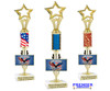 Patriotic theme trophy.  Great trophy for all of your patriotic themed events!  Height starts at 14" tall