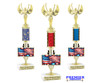 Patriotic theme trophy.  Great trophy for all of your patriotic themed events!  Height starts at 14" tall