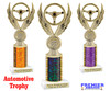 Automotive trophy.  Great trophy for car shows, contests, car guys and more.  Choice of base, column color and trophy height