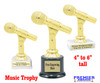Music theme trophy.  4 - 6" tall with choice of base.  Great for your karaoke, singing contests, talent competitions and more!