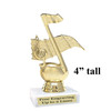 Music theme trophy.  4 - 6" tall with choice of base.  Great for your karaoke, singing contests, talent competitions and more!