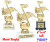 Music theme trophy.  4 - 6" tall with choice of base.  Great for your karaoke, singing contests, talent competitions and more!