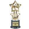 Music theme trophy.  6 - 8" tall with choice of base.  Great for your karaoke, singing contests, talent competitions and more!