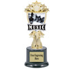 Music theme trophy.  6.5 - 8.5" tall with choice of base.  Great for your karaoke, singing contests, talent competitions and more!